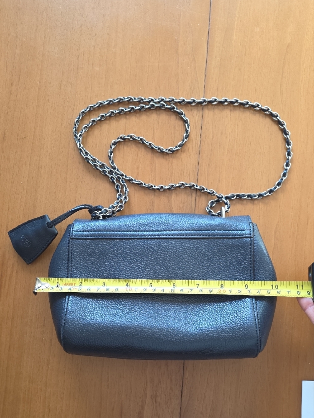 Mulberry Midnight/Navy Pebbled Leather Shoulder Bag with Silver Turnlock - Picture 9 of 11